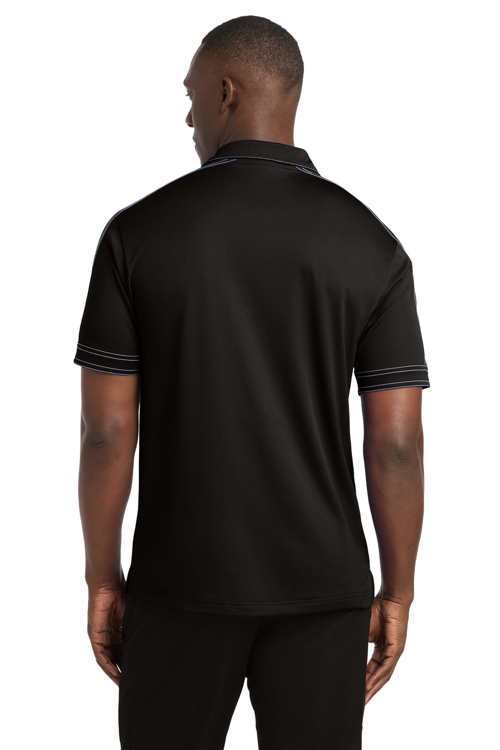 DISCONTINUED Sport-Tek Contrast Stitch Micropique Sport-Wick Polo. ST659 - Black - back