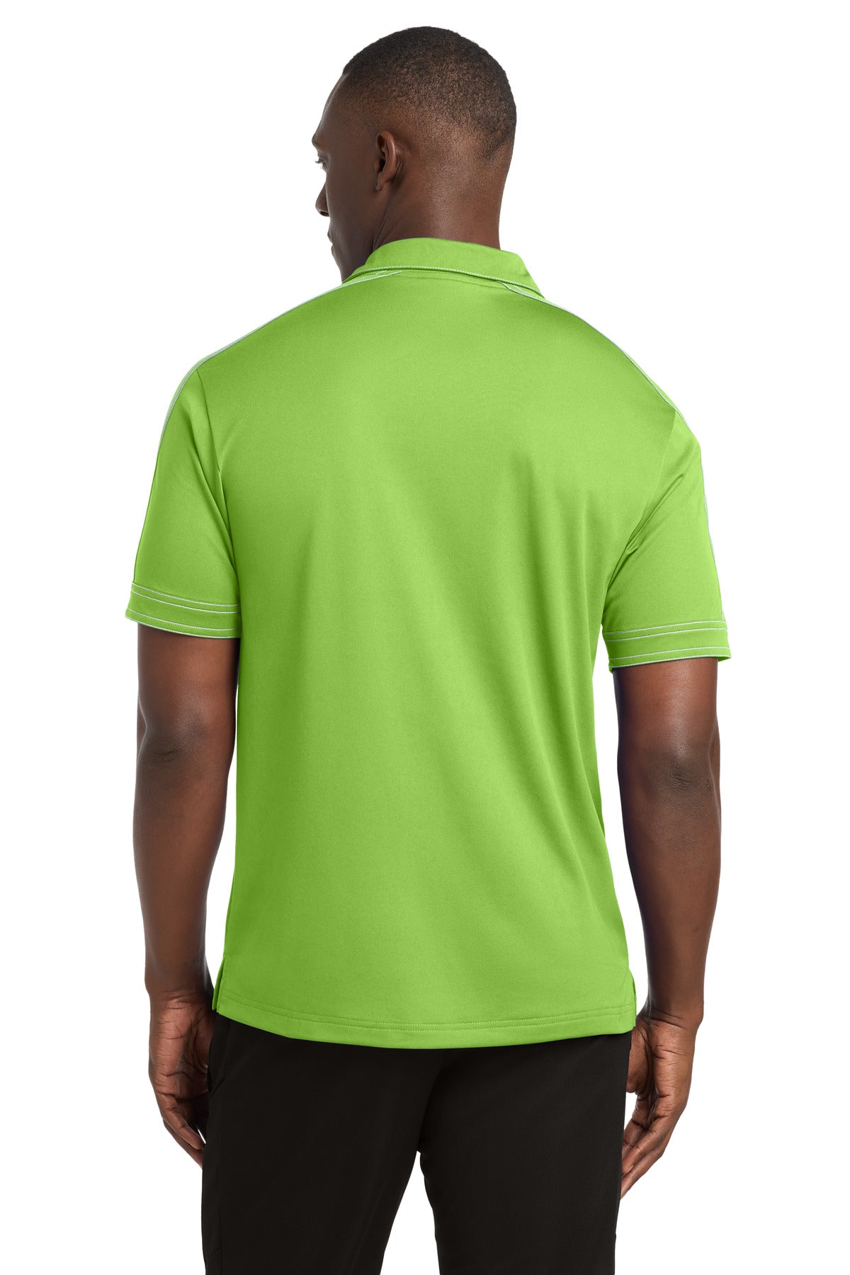 DISCONTINUED Sport-Tek Contrast Stitch Micropique Sport-Wick Polo. ST659 - Green Oasis - back