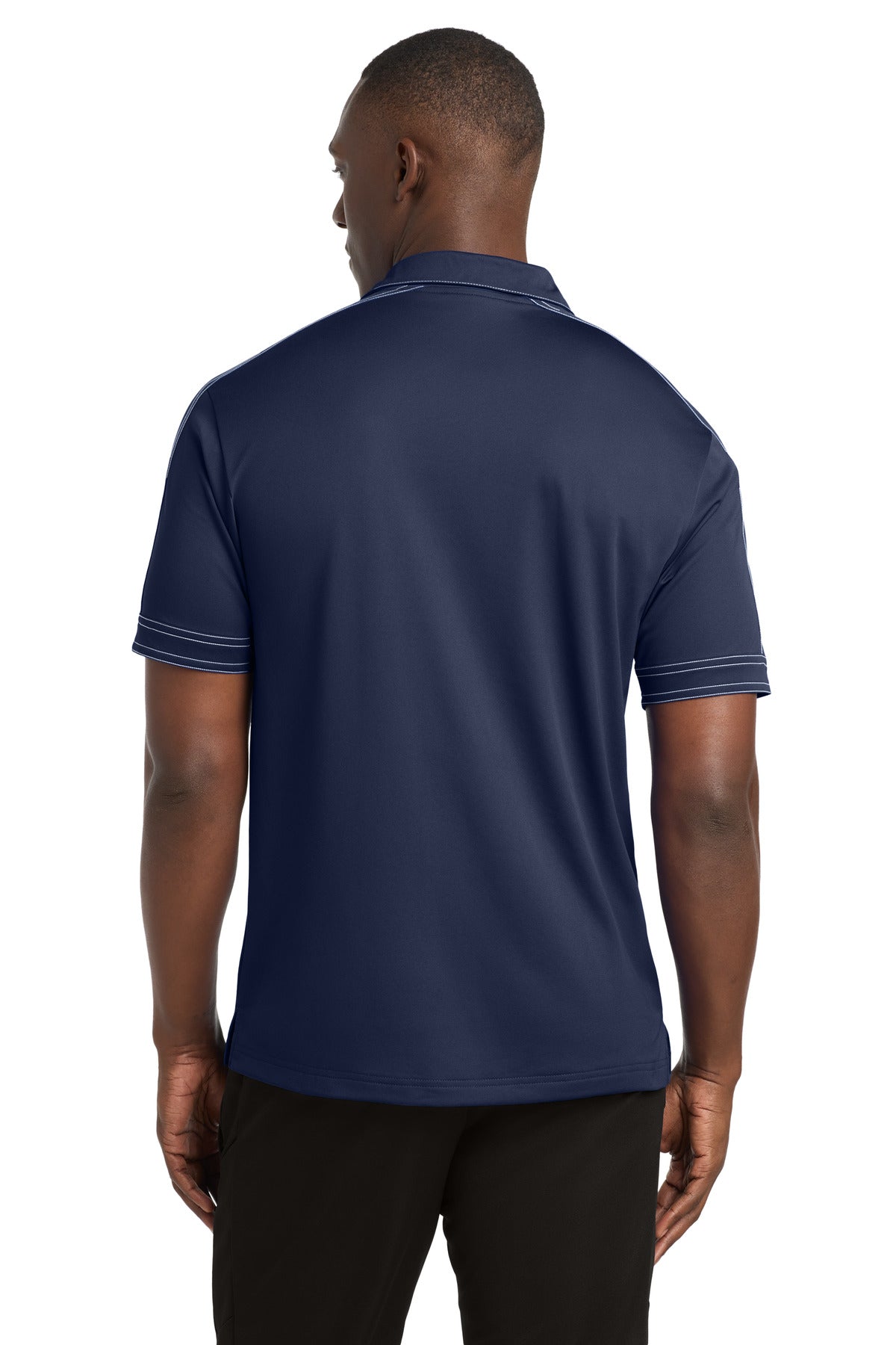 DISCONTINUED Sport-Tek Contrast Stitch Micropique Sport-Wick Polo. ST659 - True Navy - back