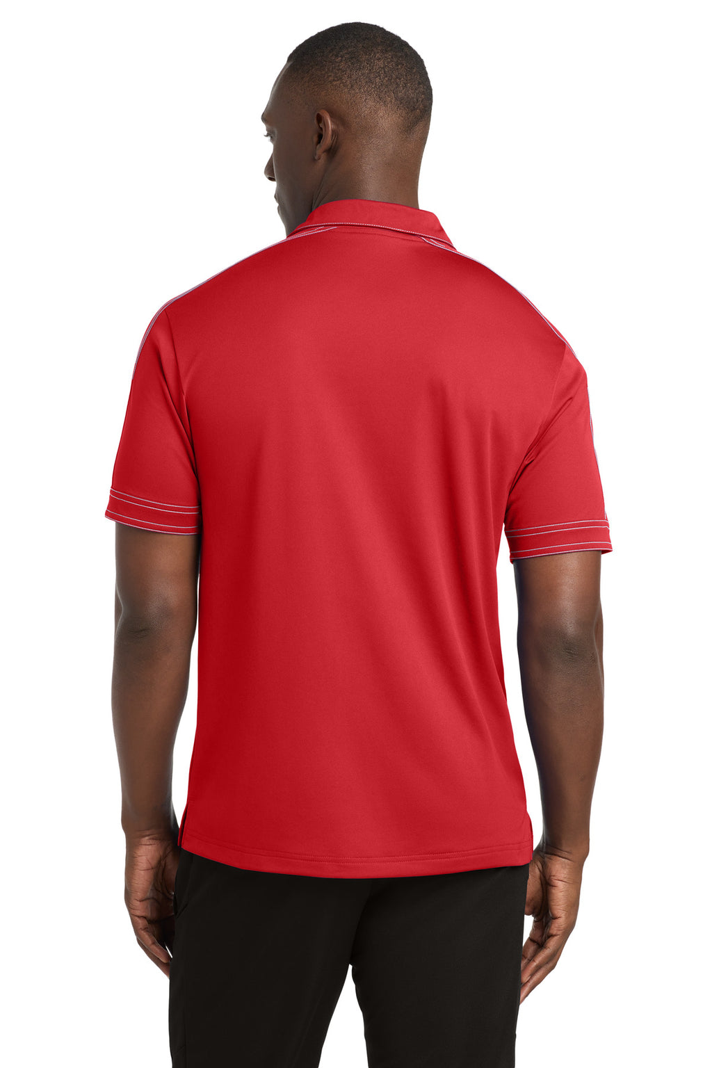 DISCONTINUED Sport-Tek Contrast Stitch Micropique Sport-Wick Polo. ST659 - True Red - back