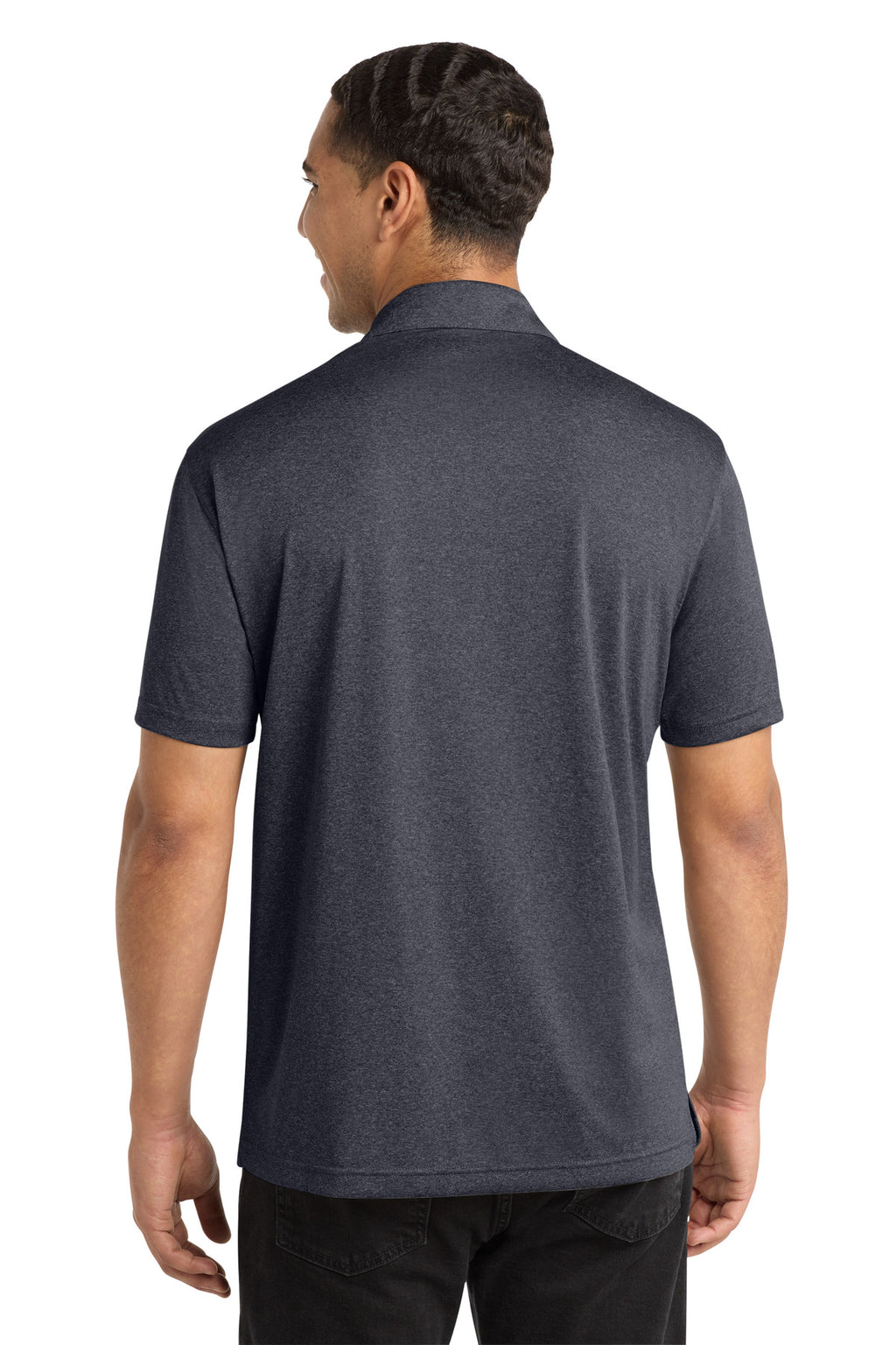 Sport-Tek Heather Contender Polo. ST660 - Graphite Heather - back