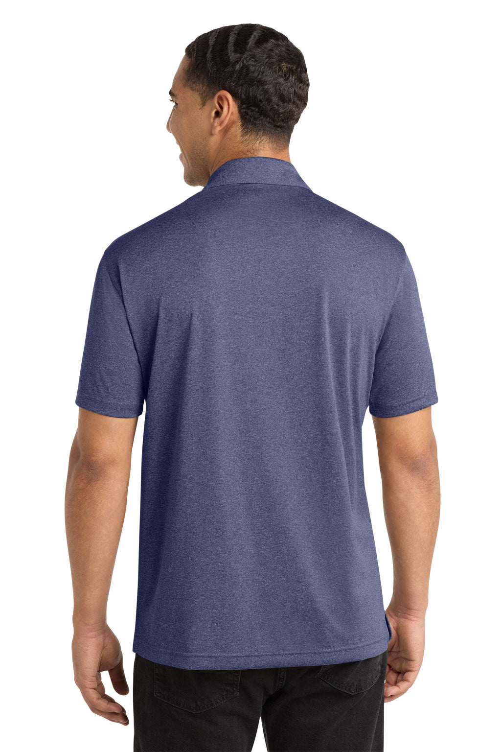 Sport-Tek Heather Contender Polo. ST660 - True Navy Heather - back