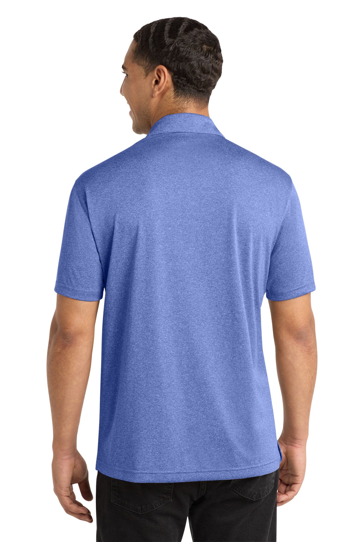 Sport-Tek Heather Contender Polo. ST660 - True Royal Heather - back