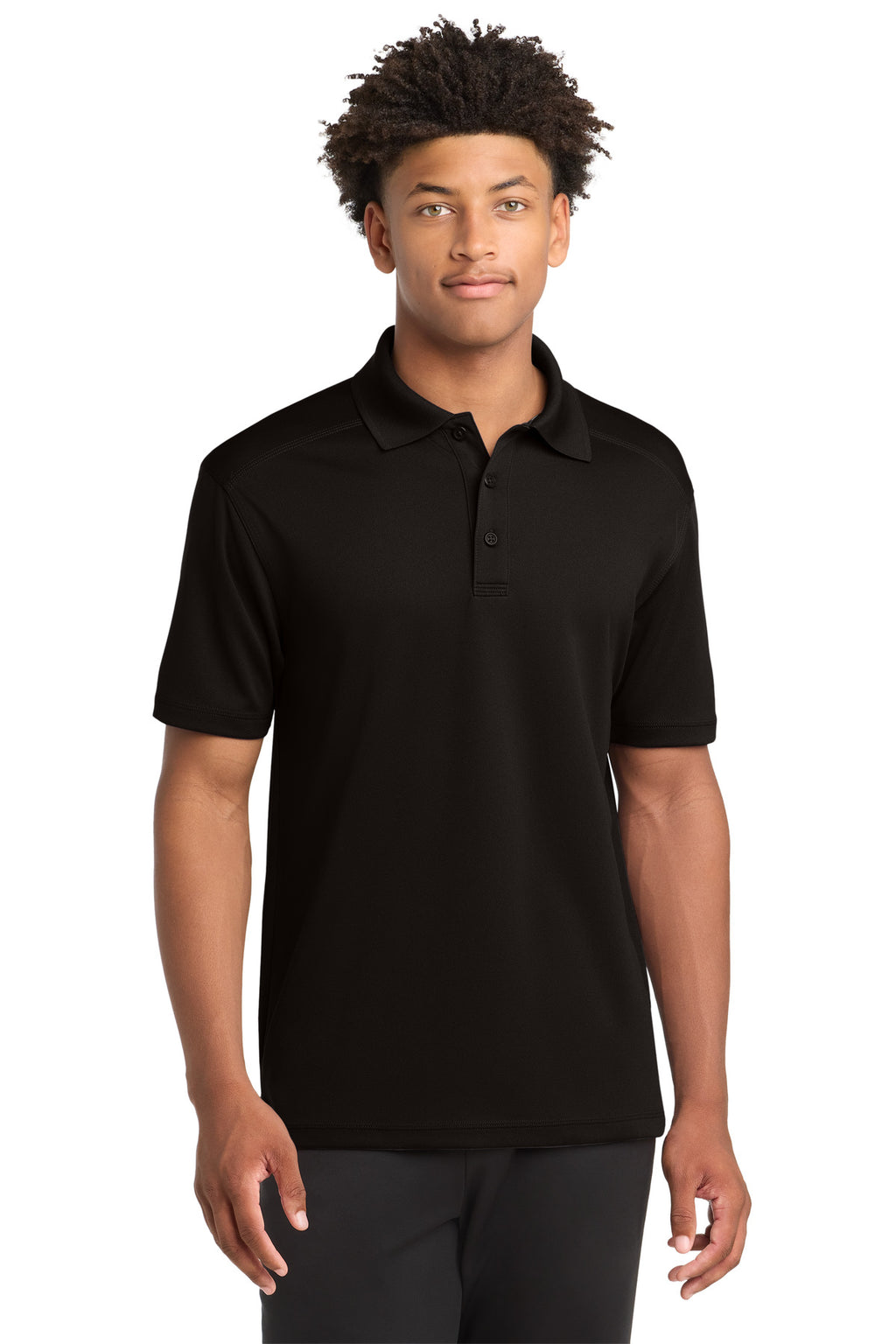 Sport-Tek PosiCharge Micro-Mesh Polo. ST680 - Black - front