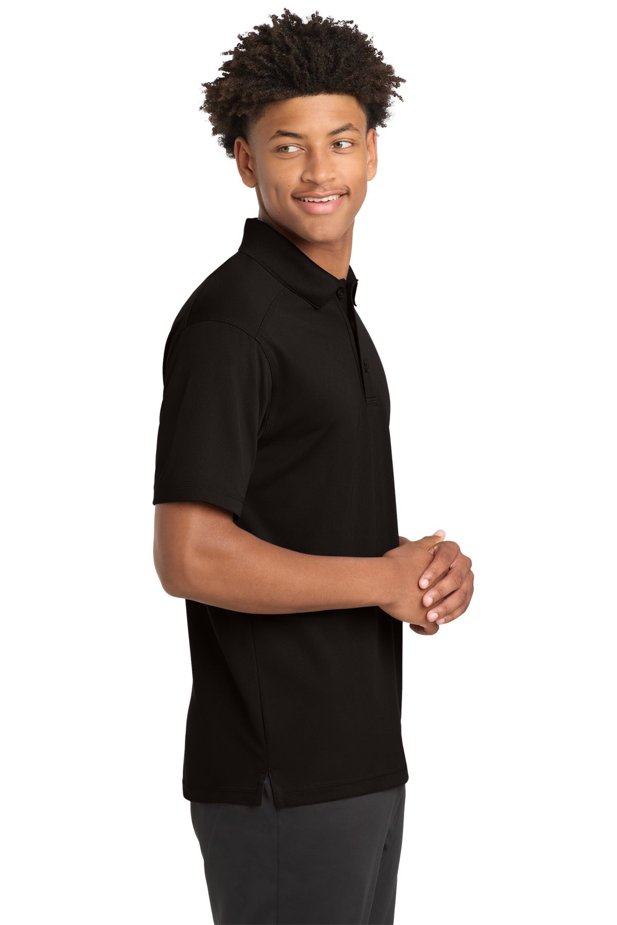 Sport-Tek PosiCharge Micro-Mesh Polo. ST680 - Black - side