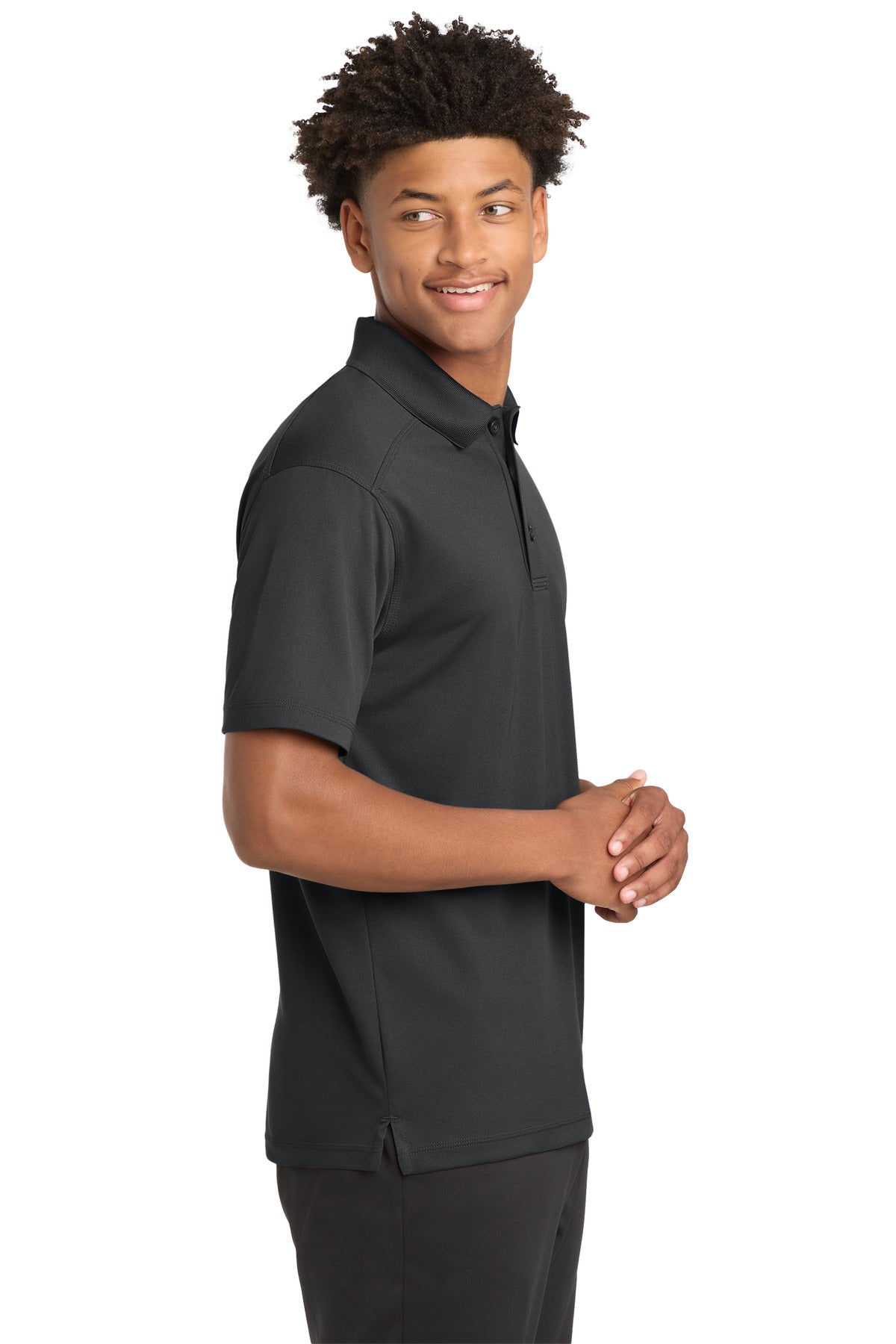Sport-Tek PosiCharge Micro-Mesh Polo. ST680 - Iron Grey - side