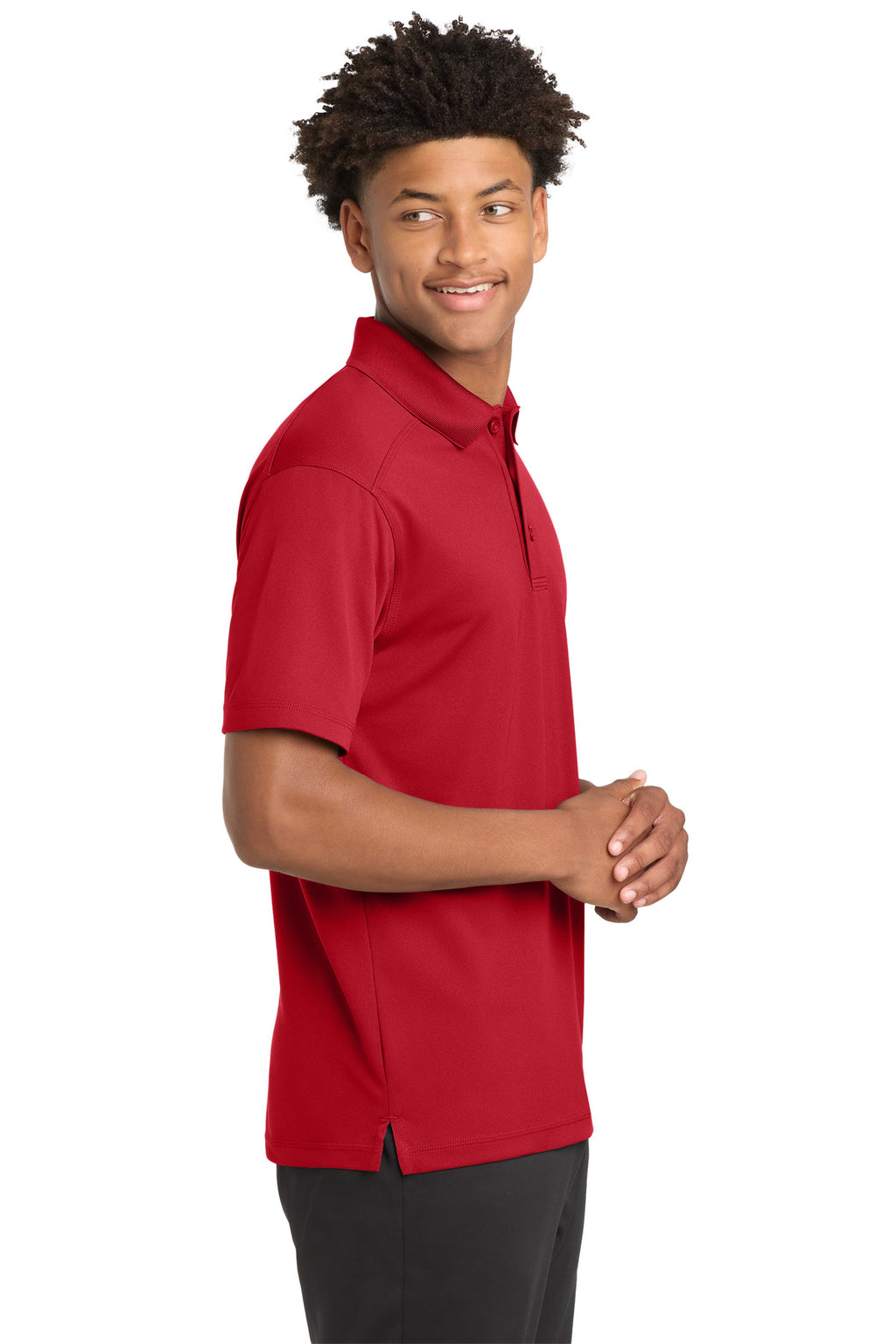Sport-Tek PosiCharge Micro-Mesh Polo. ST680 - True Red - side