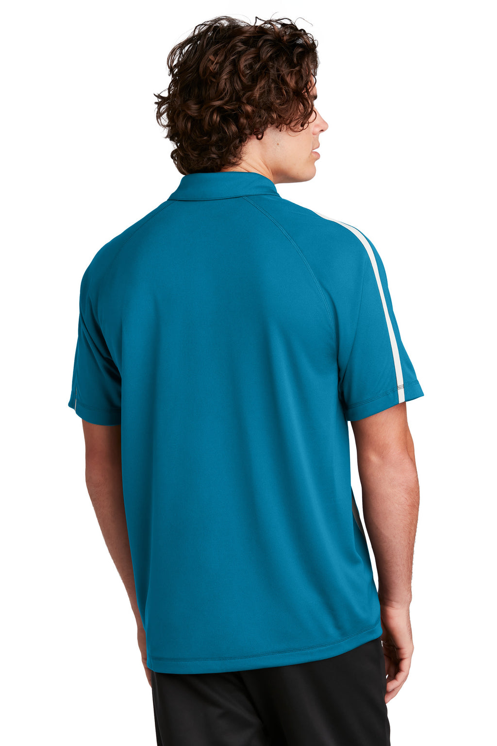 Sport-Tek PosiCharge Micro-Mesh Colorblock Polo. ST685 - Blue Wake/ White - back
