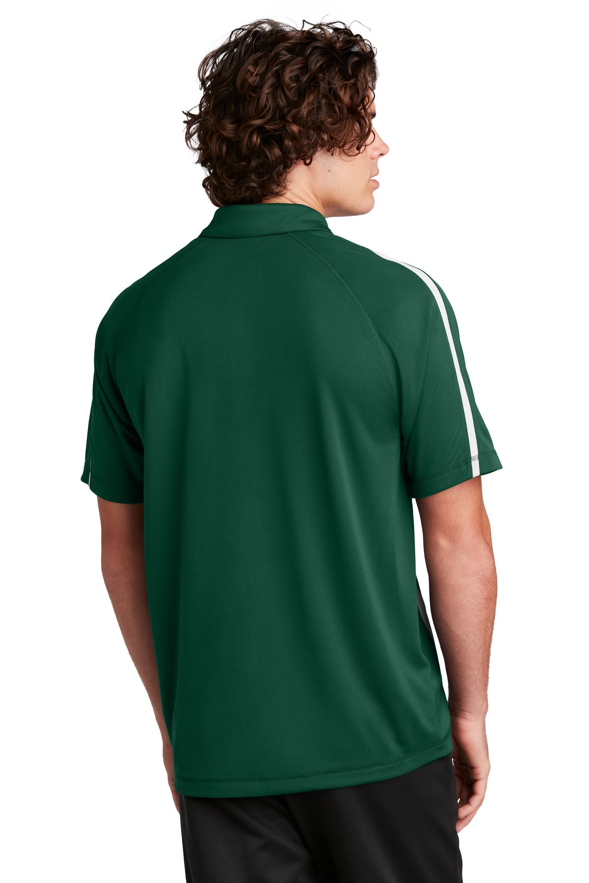 Sport-Tek PosiCharge Micro-Mesh Colorblock Polo. ST685 - Forest Green/ White - back