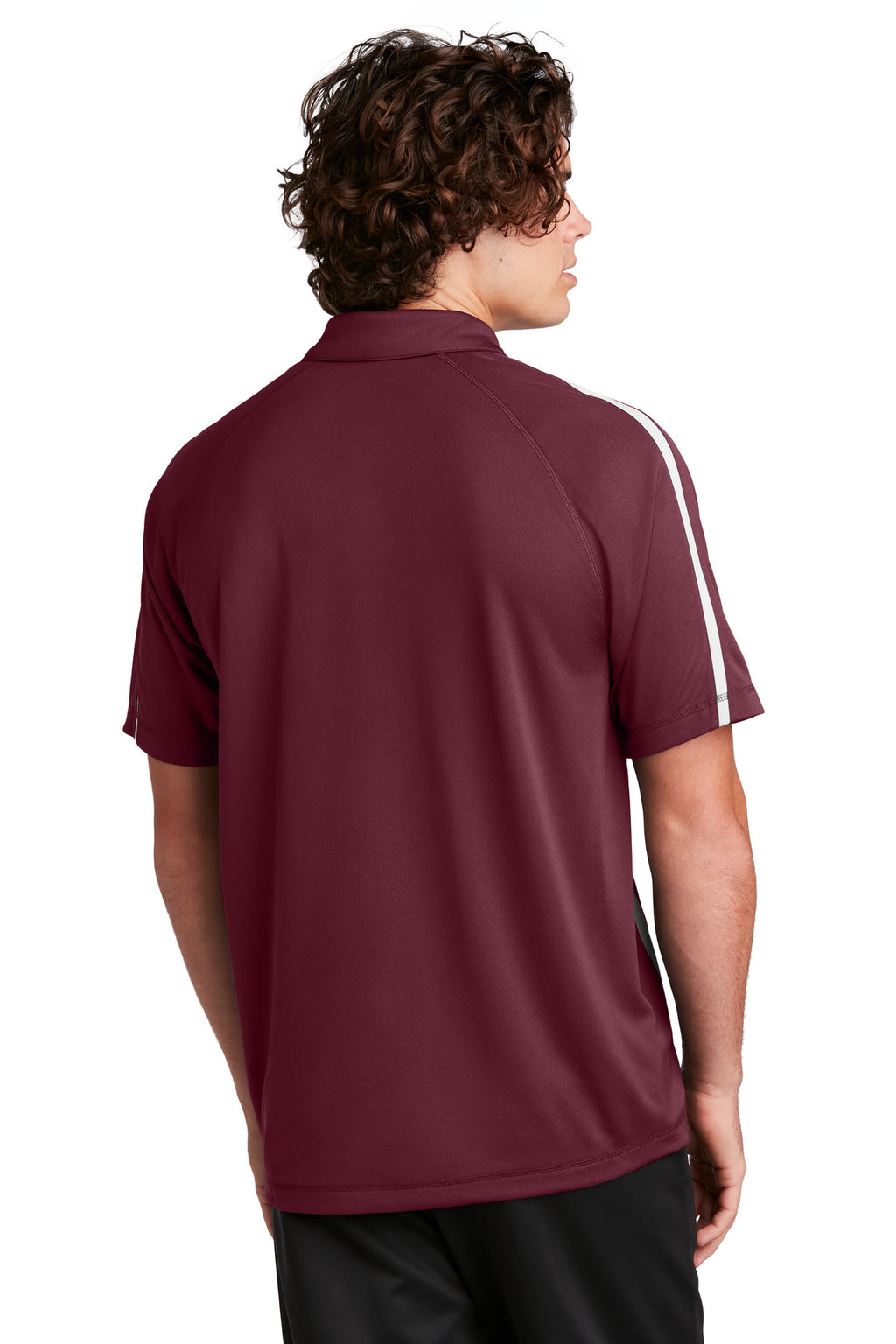 Sport-Tek PosiCharge Micro-Mesh Colorblock Polo. ST685 - Maroon/ White - back