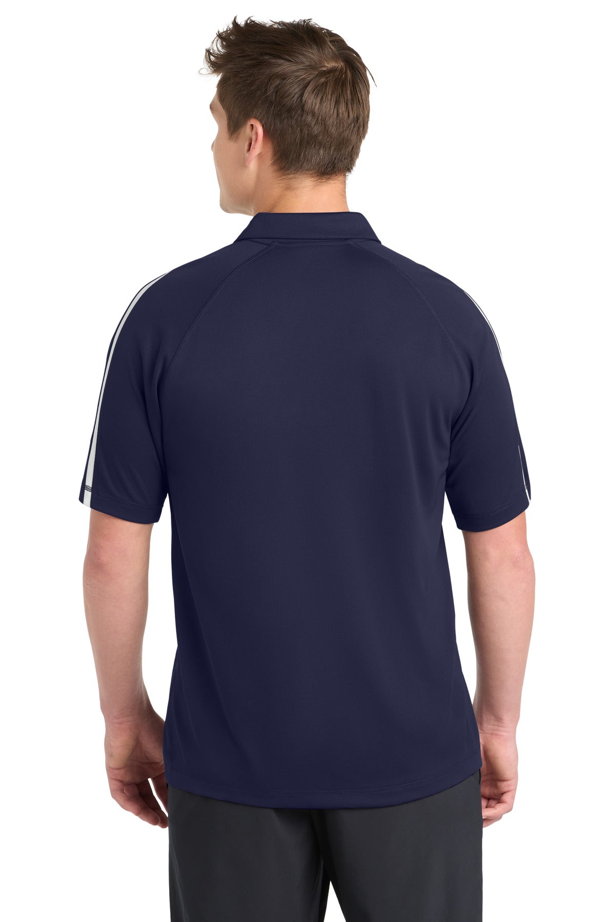 Sport-Tek PosiCharge Micro-Mesh Colorblock Polo. ST685 - True Navy/ White - back