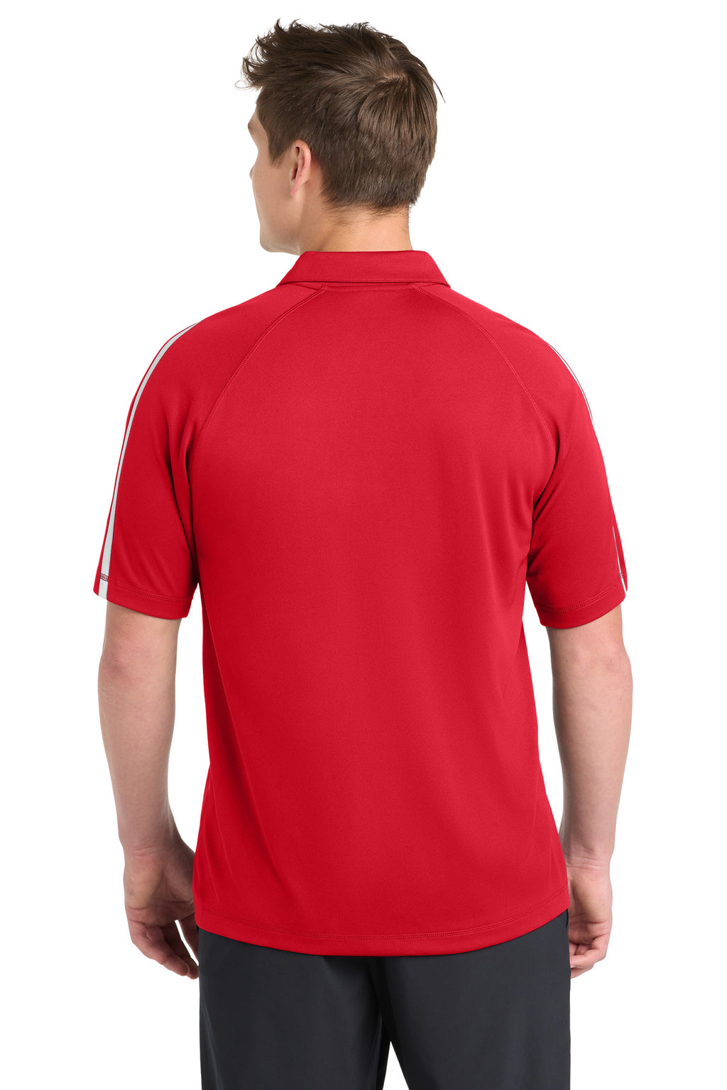 Sport-Tek PosiCharge Micro-Mesh Colorblock Polo. ST685 - True Red/ White - back