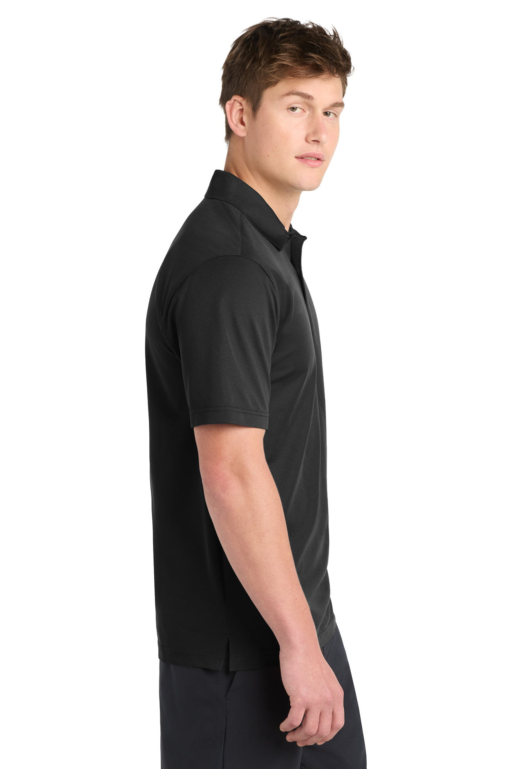 Sport-Tek PosiCharge Active Textured Polo. ST690 - Black - side
