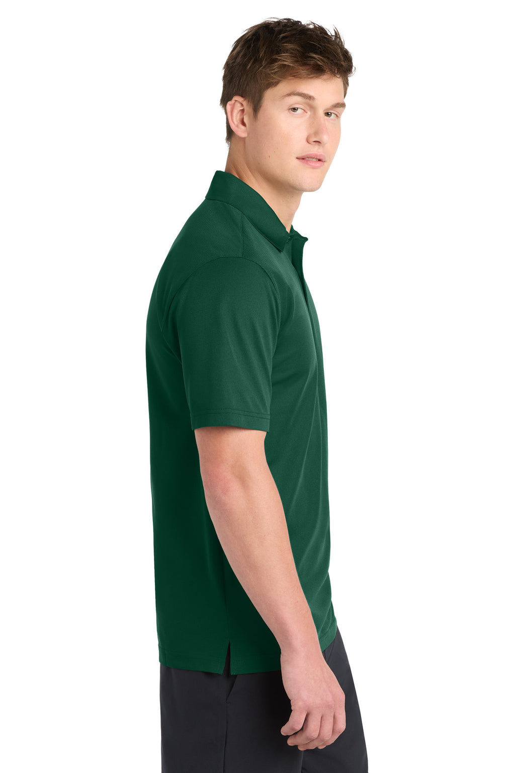 Sport-Tek PosiCharge Active Textured Polo. ST690 - Forest Green - side