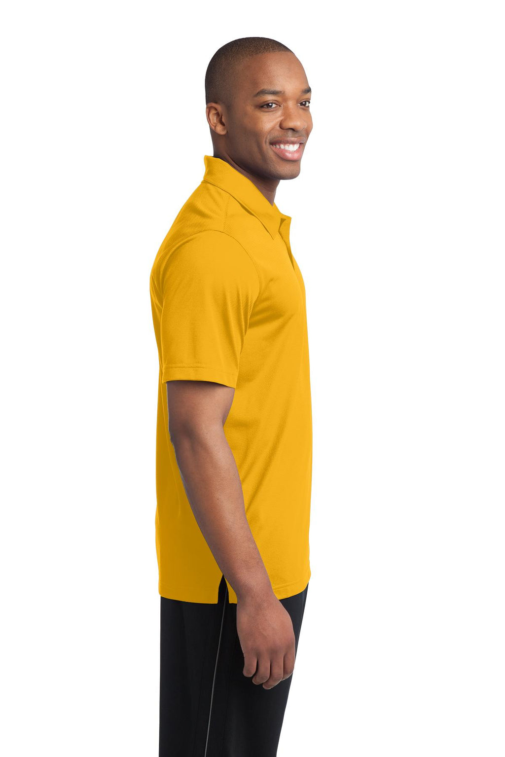 Sport-Tek PosiCharge Active Textured Polo. ST690 - Gold - side