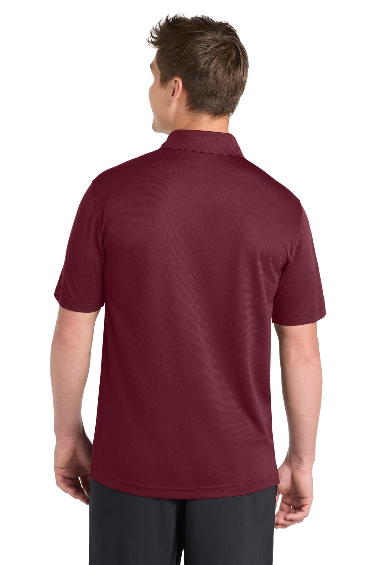 Sport-Tek PosiCharge Active Textured Polo. ST690 - Maroon - back