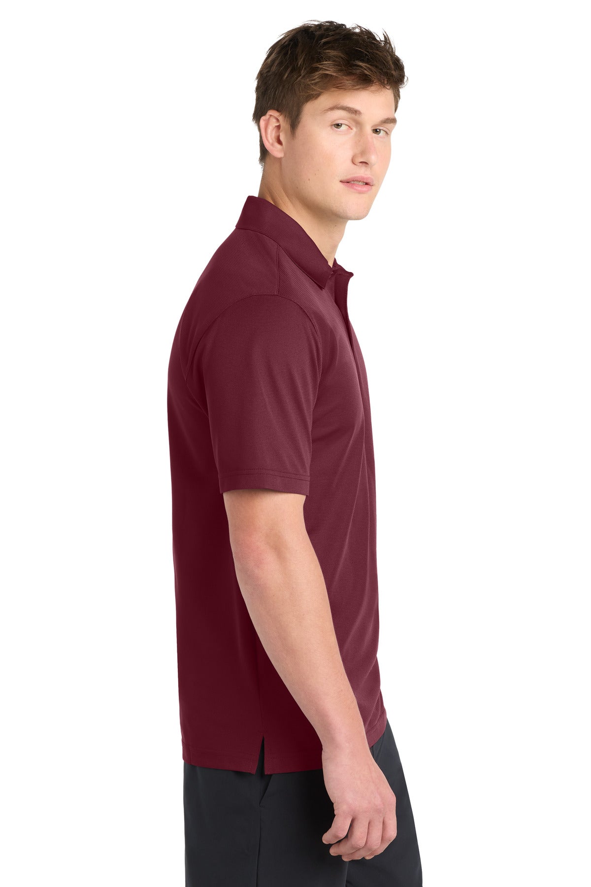 Sport-Tek PosiCharge Active Textured Polo. ST690 - Maroon - side