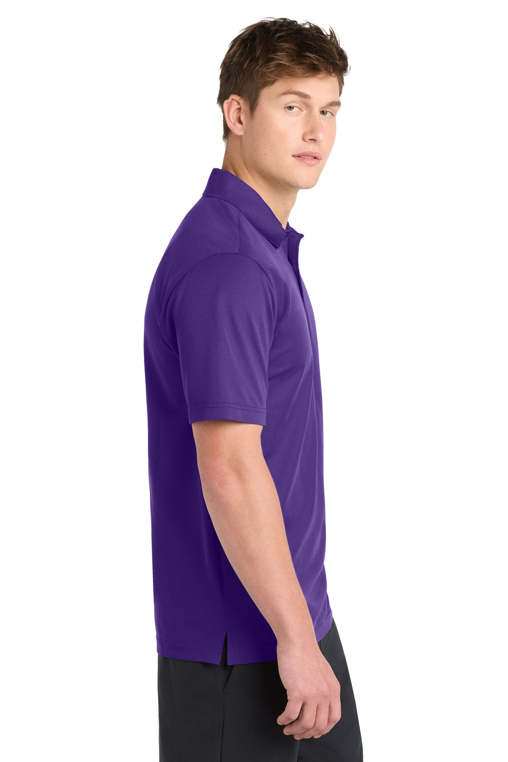 Sport-Tek PosiCharge Active Textured Polo. ST690 - Purple - side