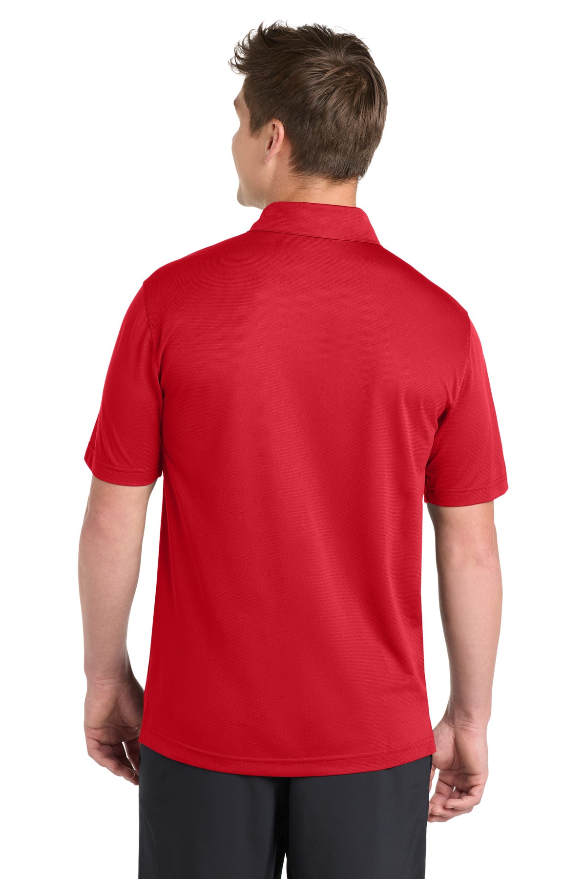 Sport-Tek PosiCharge Active Textured Polo. ST690 - True Red - back