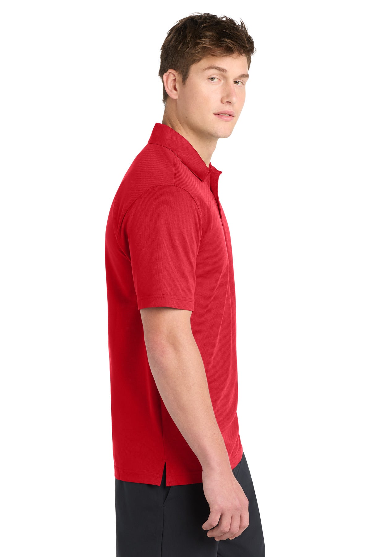 Sport-Tek PosiCharge Active Textured Polo. ST690 - True Red - side
