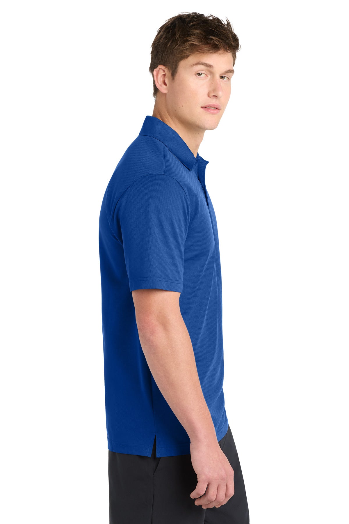 Sport-Tek PosiCharge Active Textured Polo. ST690 - True Royal - side