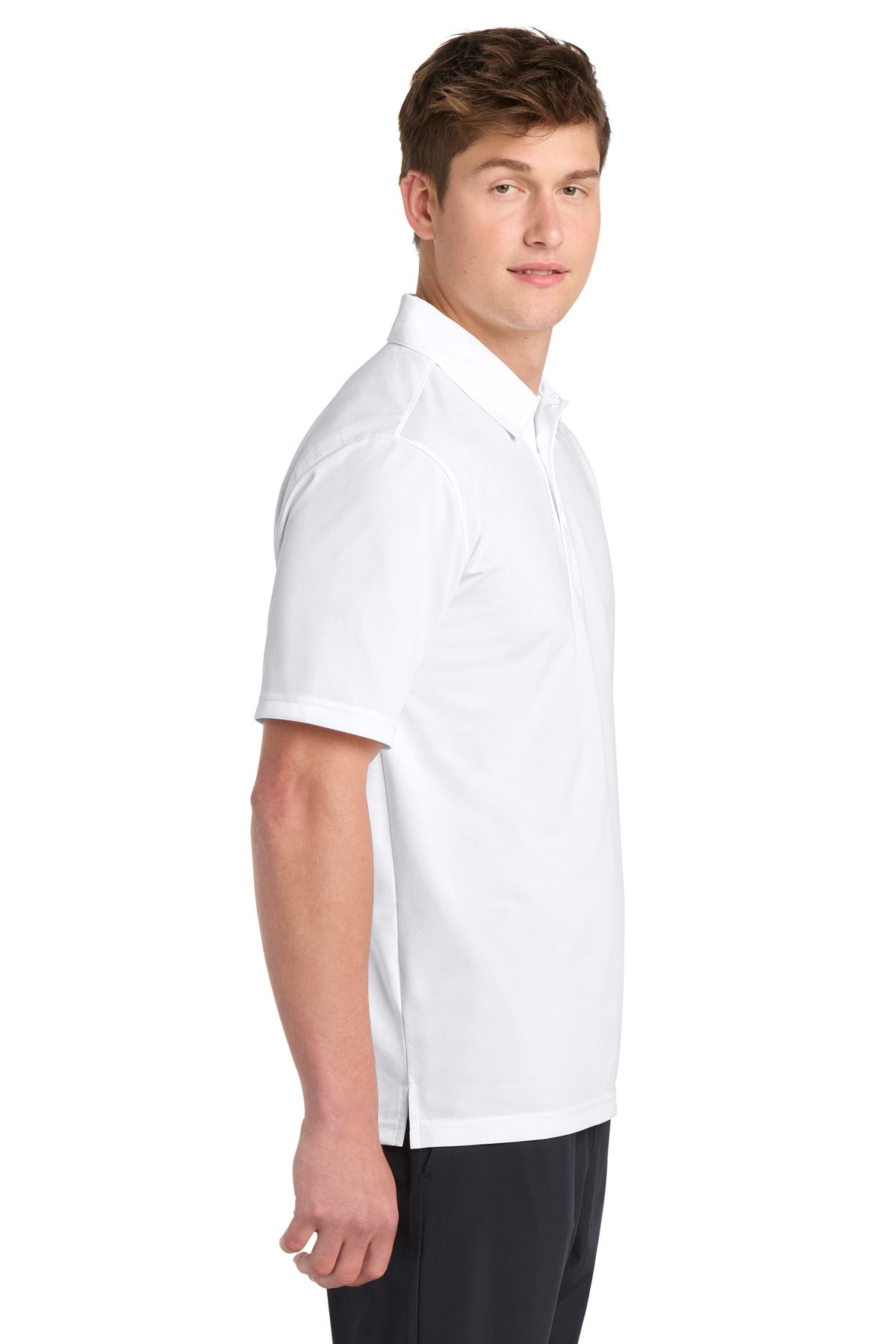 Sport-Tek PosiCharge Active Textured Polo. ST690 - White - side