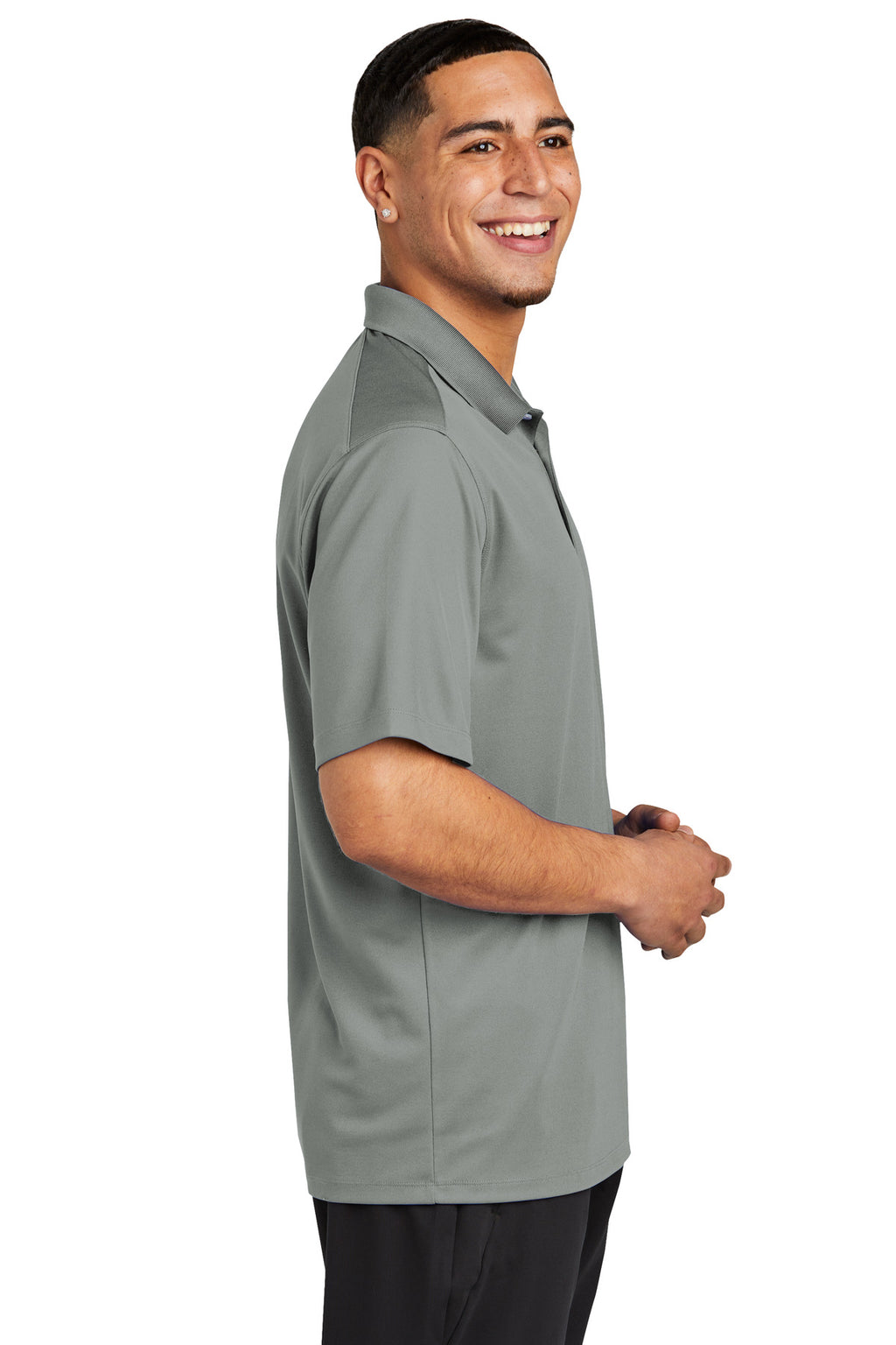 Sport-Tek UV Micropique Polo ST740 - Grey Concrete - side