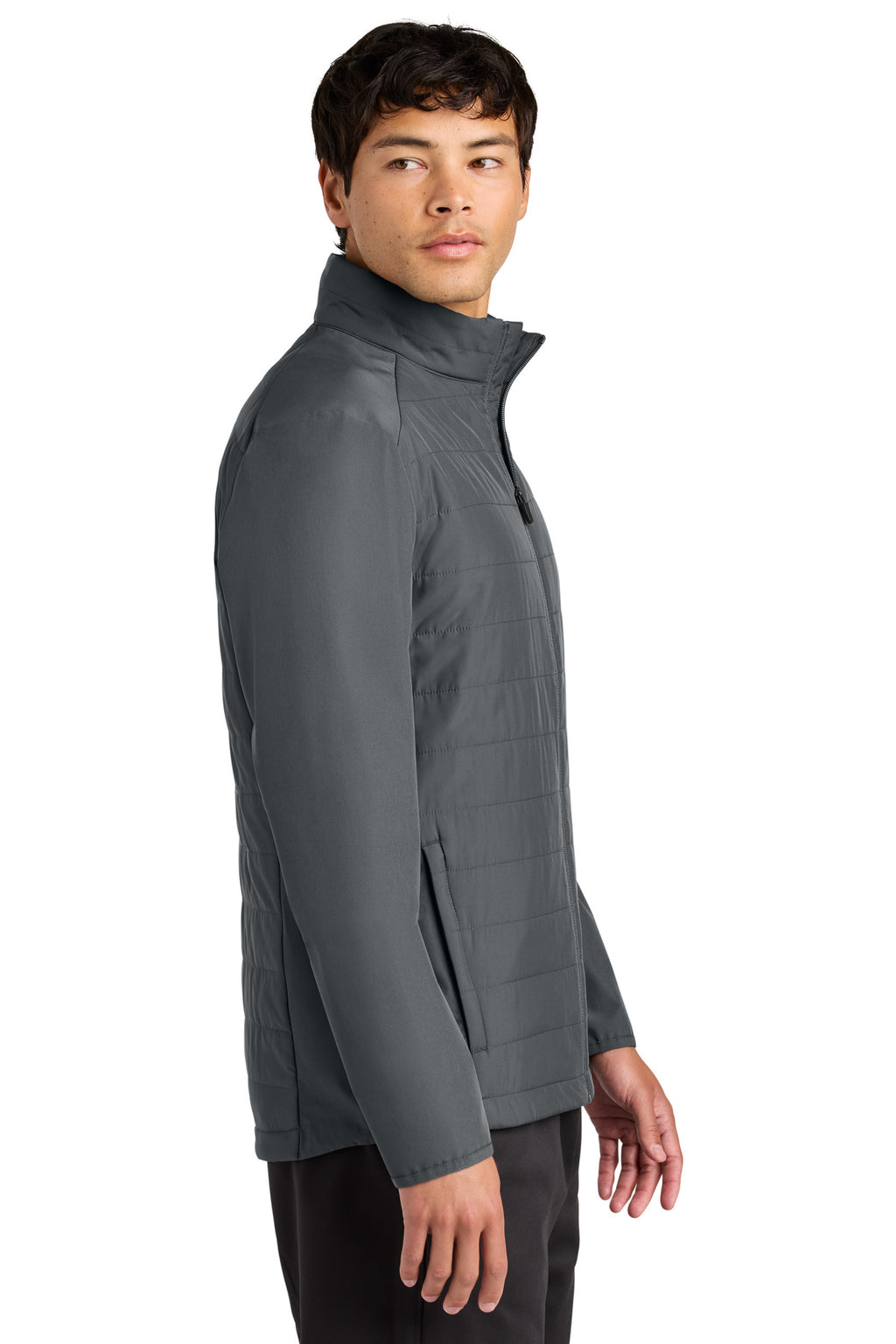 Sport-Tek Teknical Hybrid Jacket ST940 - Iron Grey - side