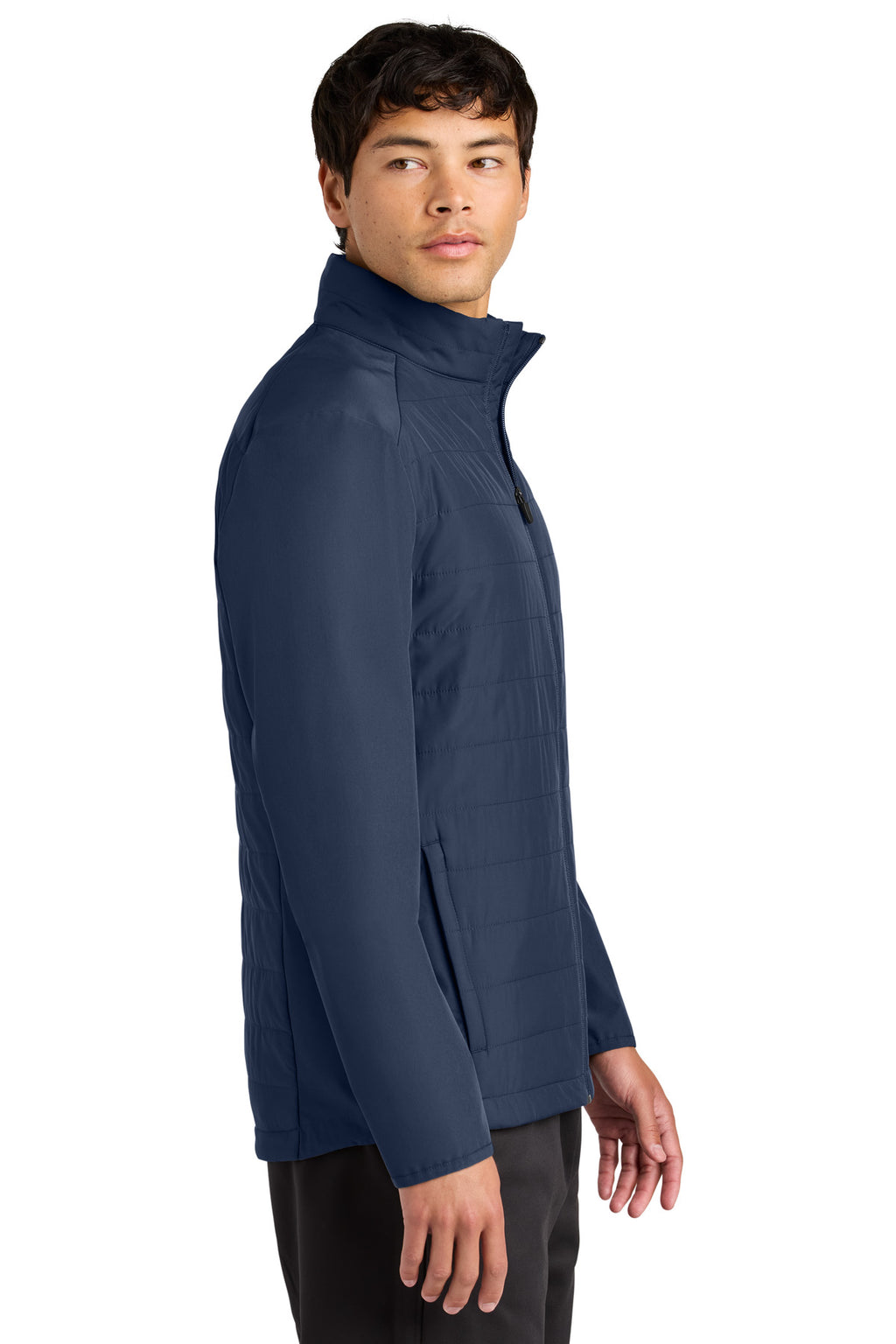 Sport-Tek Teknical Hybrid Jacket ST940 - True Navy - side