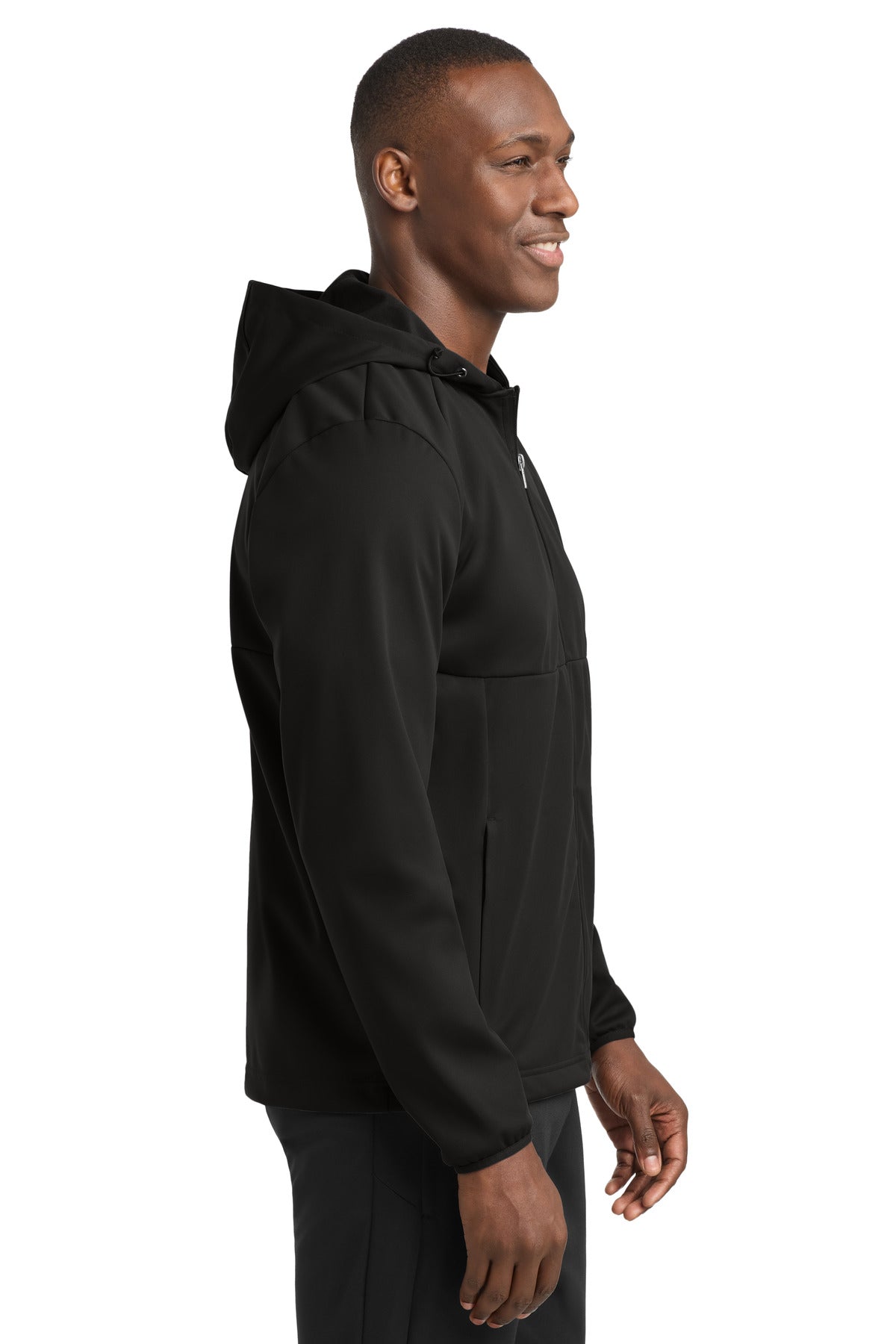 Sport-Tek Hooded Soft Shell Jacket ST980 - Deep Black - side