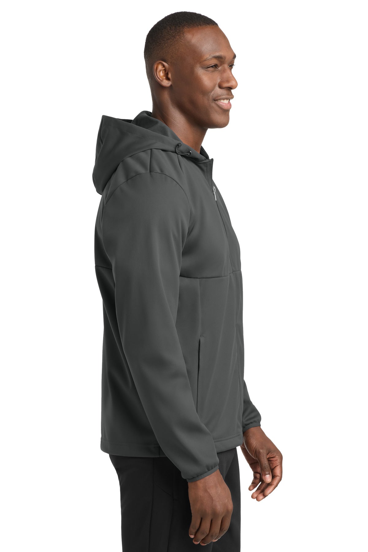 Sport-Tek Hooded Soft Shell Jacket ST980 - Graphite - side
