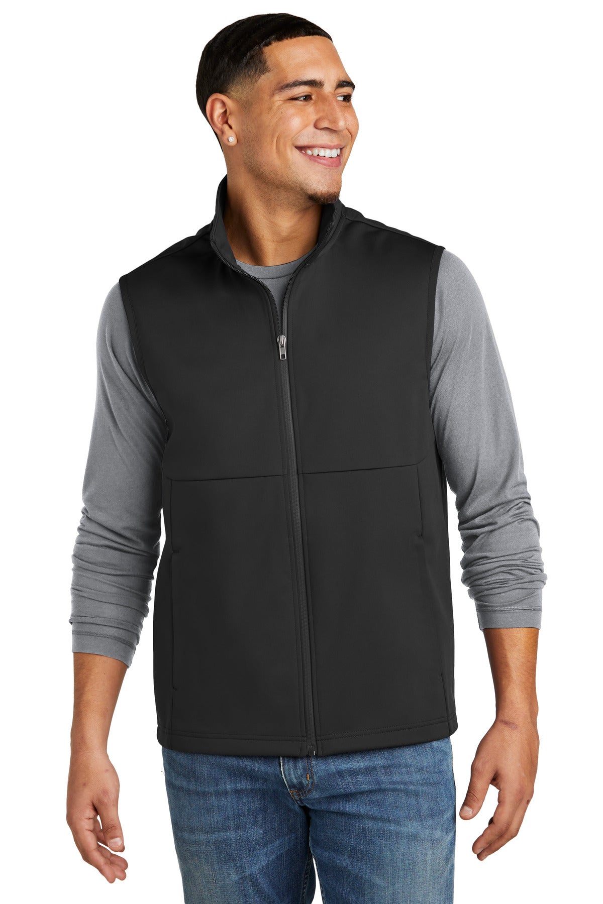 Sport-Tek Soft Shell Vest ST981 - Deep Black - front