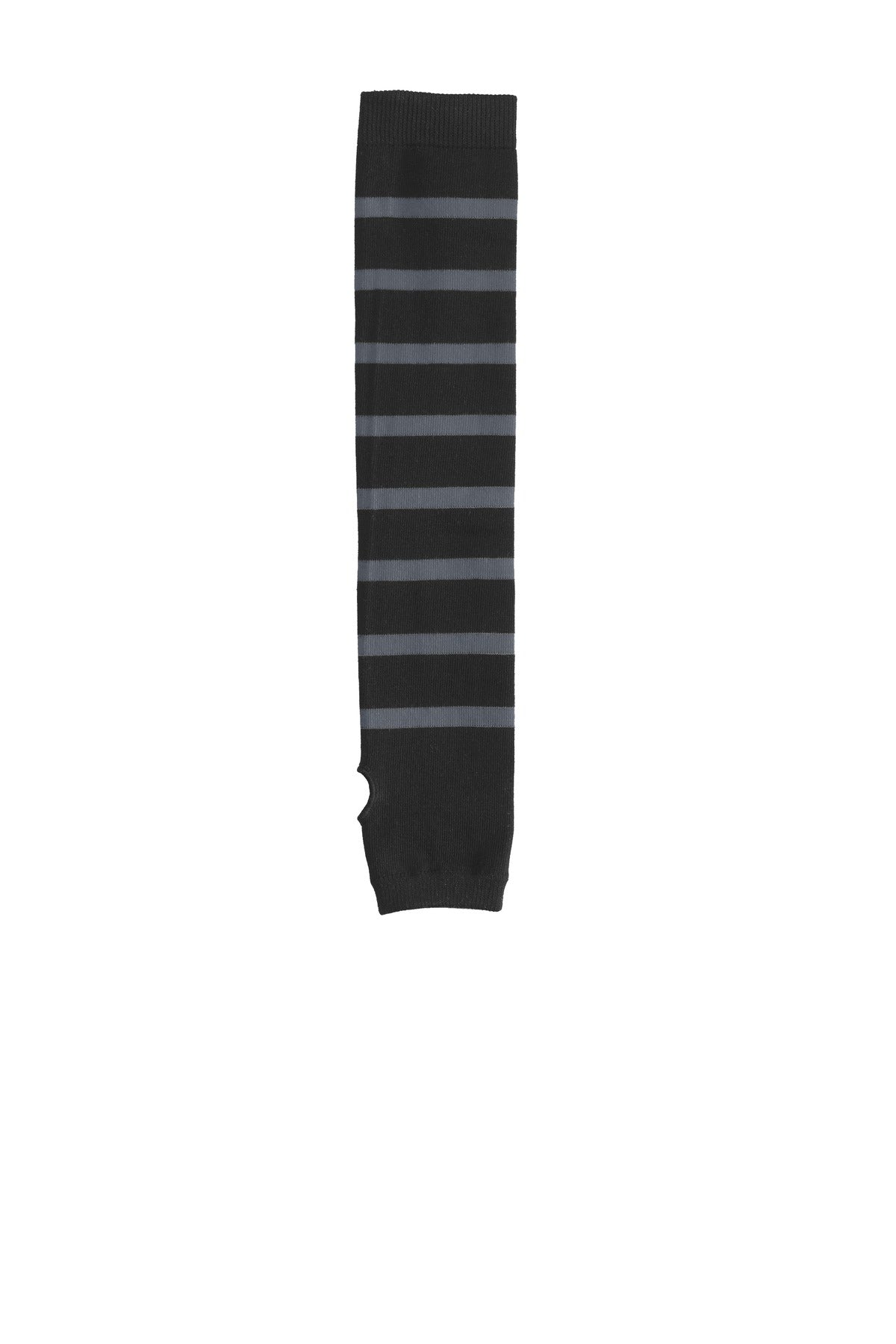 DISCONTINUED Sport-Tek Striped Arm Socks. STA03 - Black/ Iron Grey - front