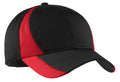 Sport-Tek Dry Zone Nylon Colorblock Cap. STC11 - Black/ True Red - front