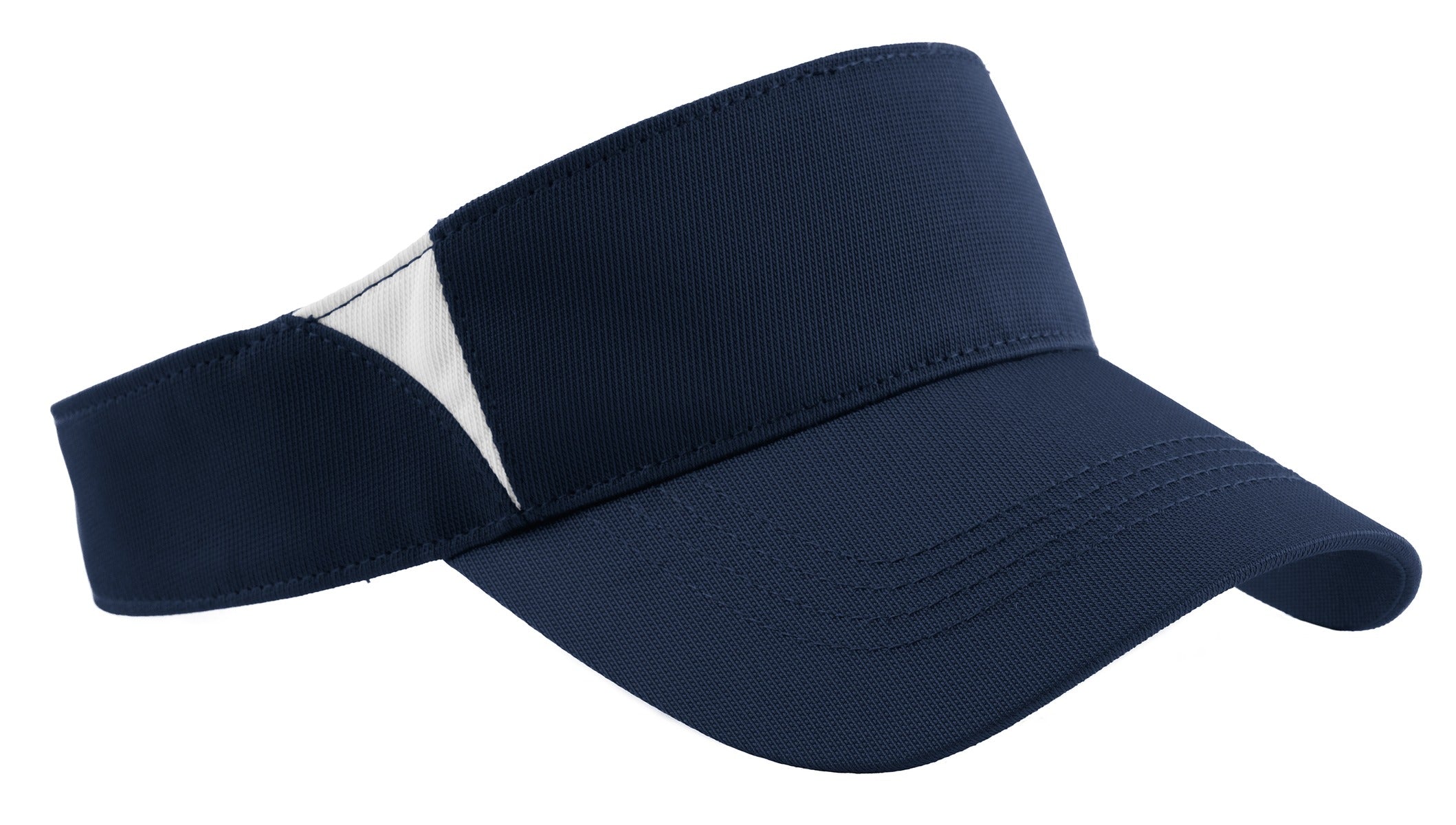 Sport-Tek Dry Zone Colorblock Visor. STC13 - True Navy/ White - front