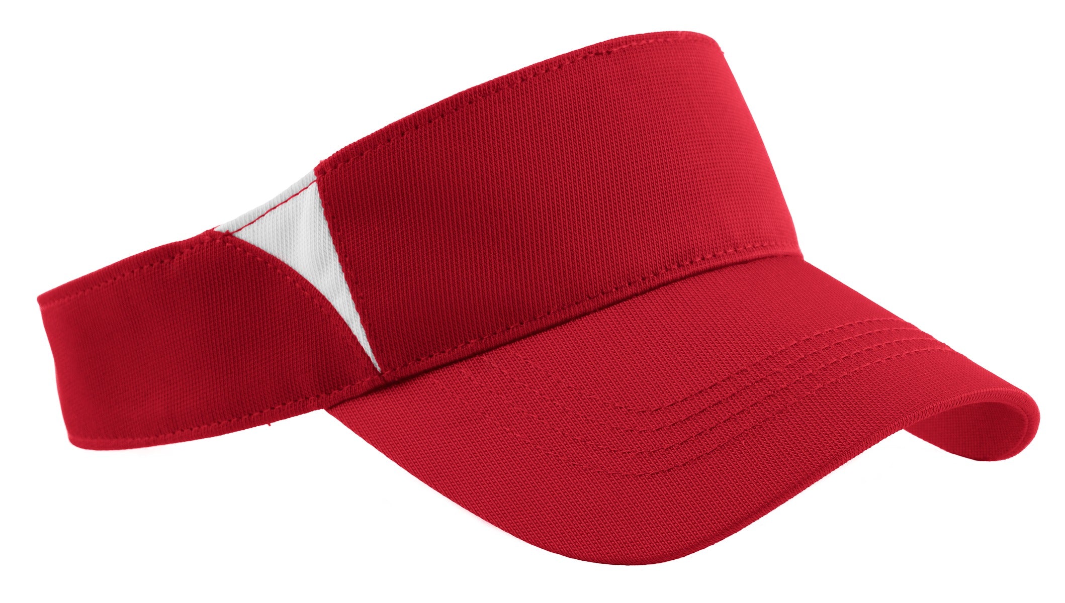 Sport-Tek Dry Zone Colorblock Visor. STC13 - True Red/ White - front