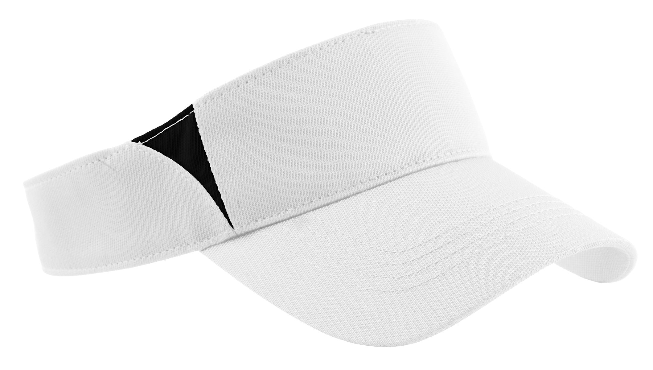 Sport-Tek Dry Zone Colorblock Visor. STC13 - White/ Black - front