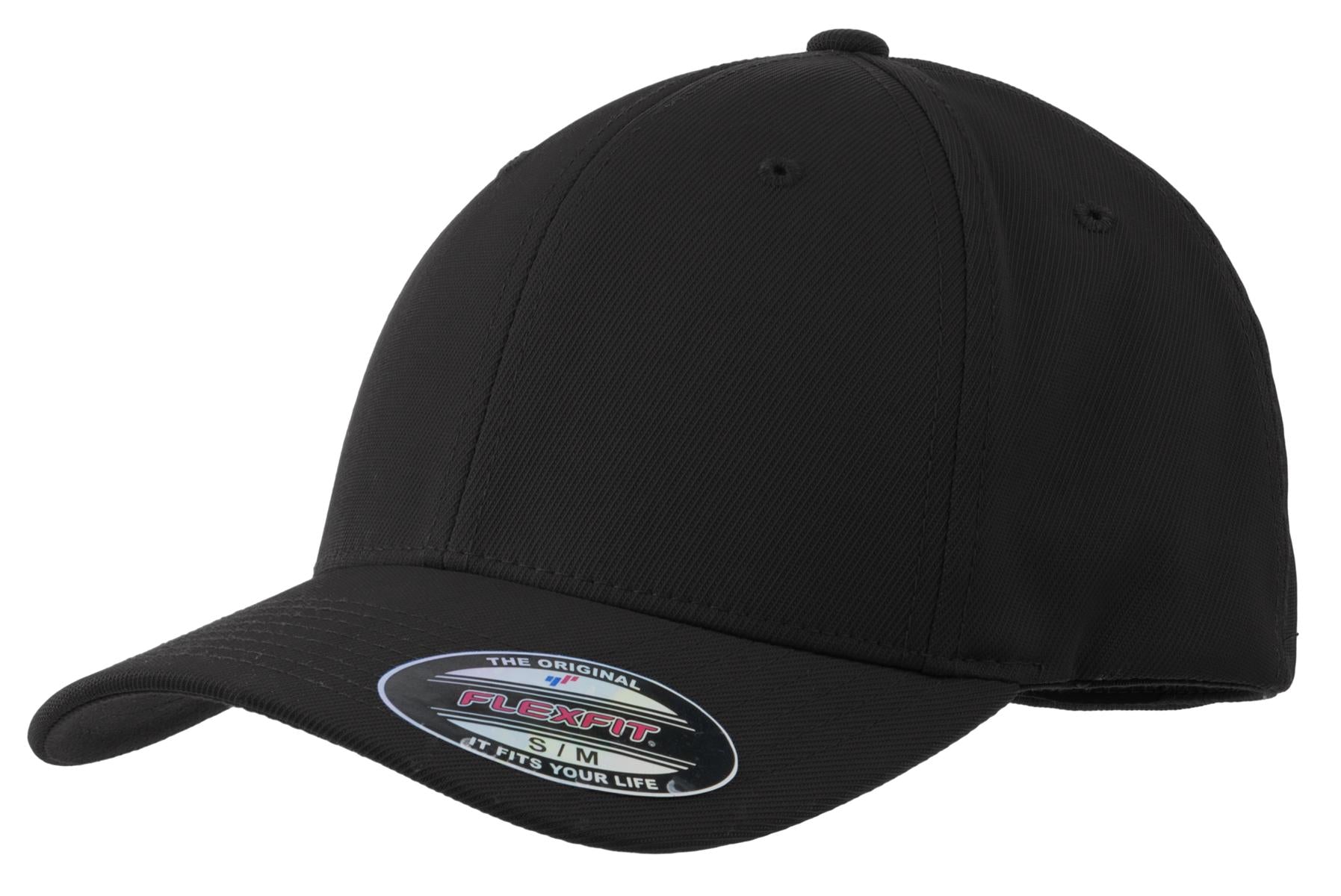 Sport-Tek Flexfit Performance Solid Cap. STC17 - Black - front