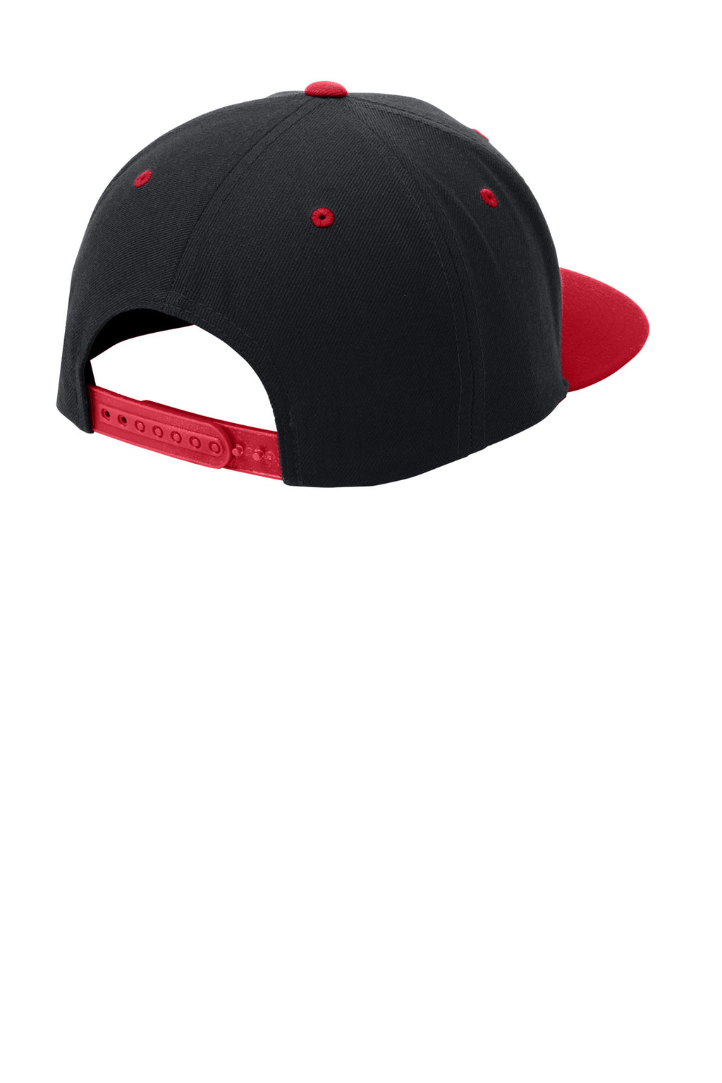 Sport-Tek YP Classics Flat Bill Snapback Cap. STC19 - Black/ True Red - back