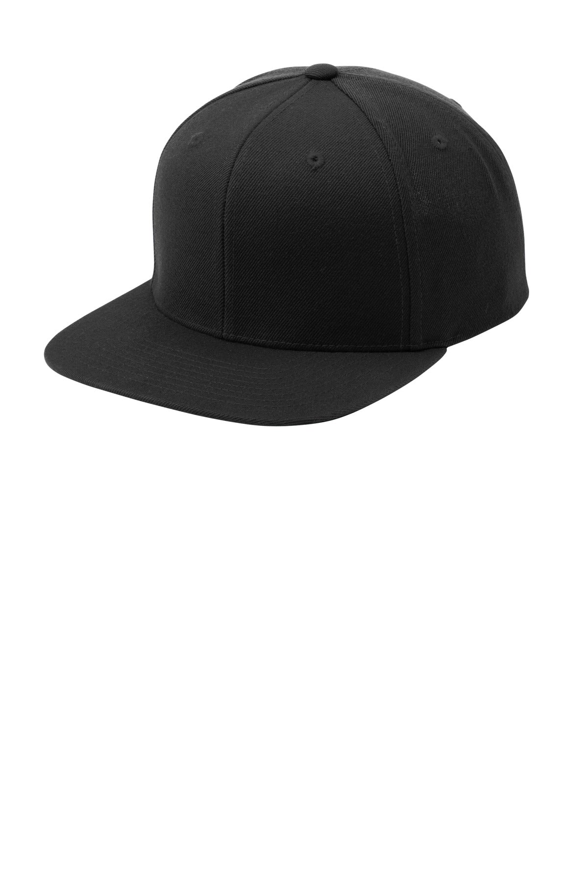 Sport-Tek YP Classics Flat Bill Snapback Cap. STC19 - Black - front