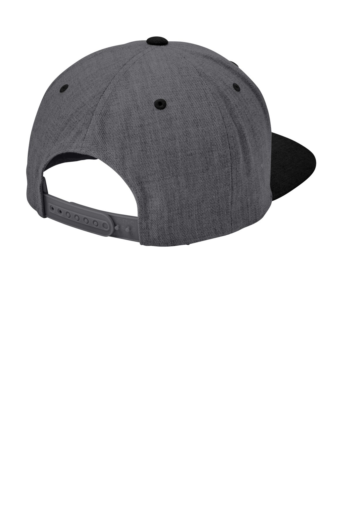 Sport-Tek YP Classics Flat Bill Snapback Cap. STC19 - Dark Heather Grey/ Black - back