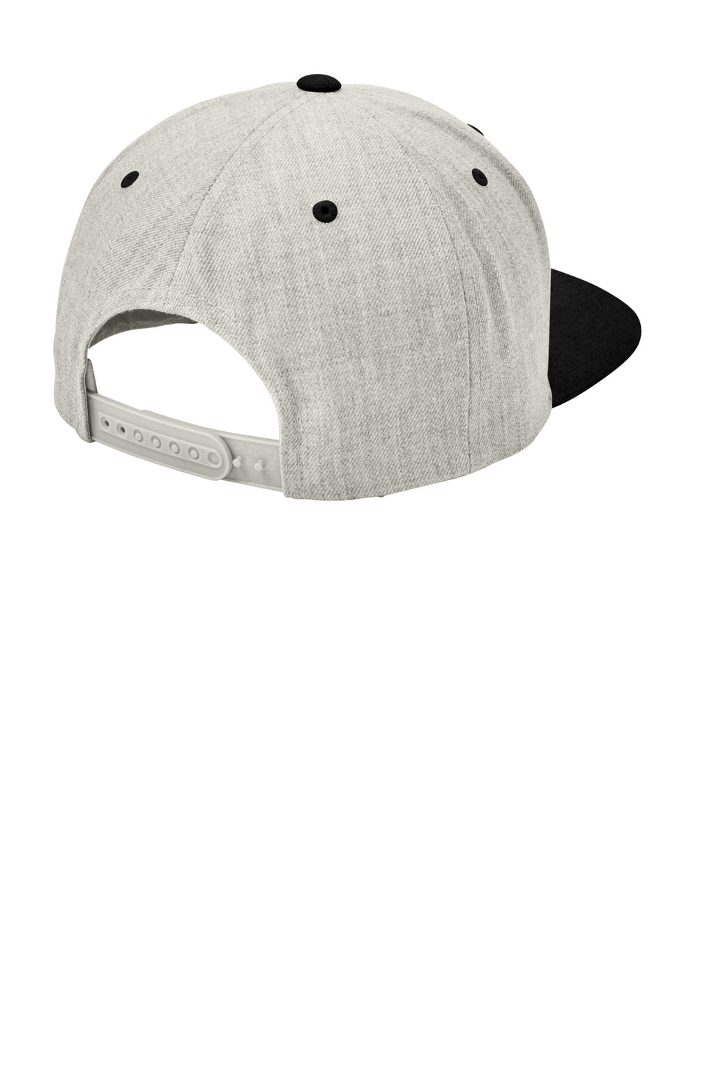 Sport-Tek YP Classics Flat Bill Snapback Cap. STC19 - Heather Grey/ Black - back