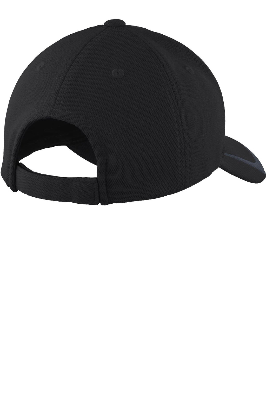 Sport-Tek Pique Colorblock Cap. STC24 - Black/ Graphite - back