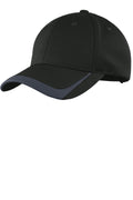 Sport-Tek Pique Colorblock Cap. STC24 - Black/ Graphite - front