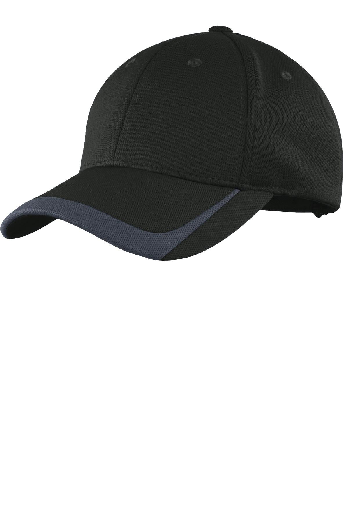 Sport-Tek Pique Colorblock Cap. STC24 - Black/ Graphite - front