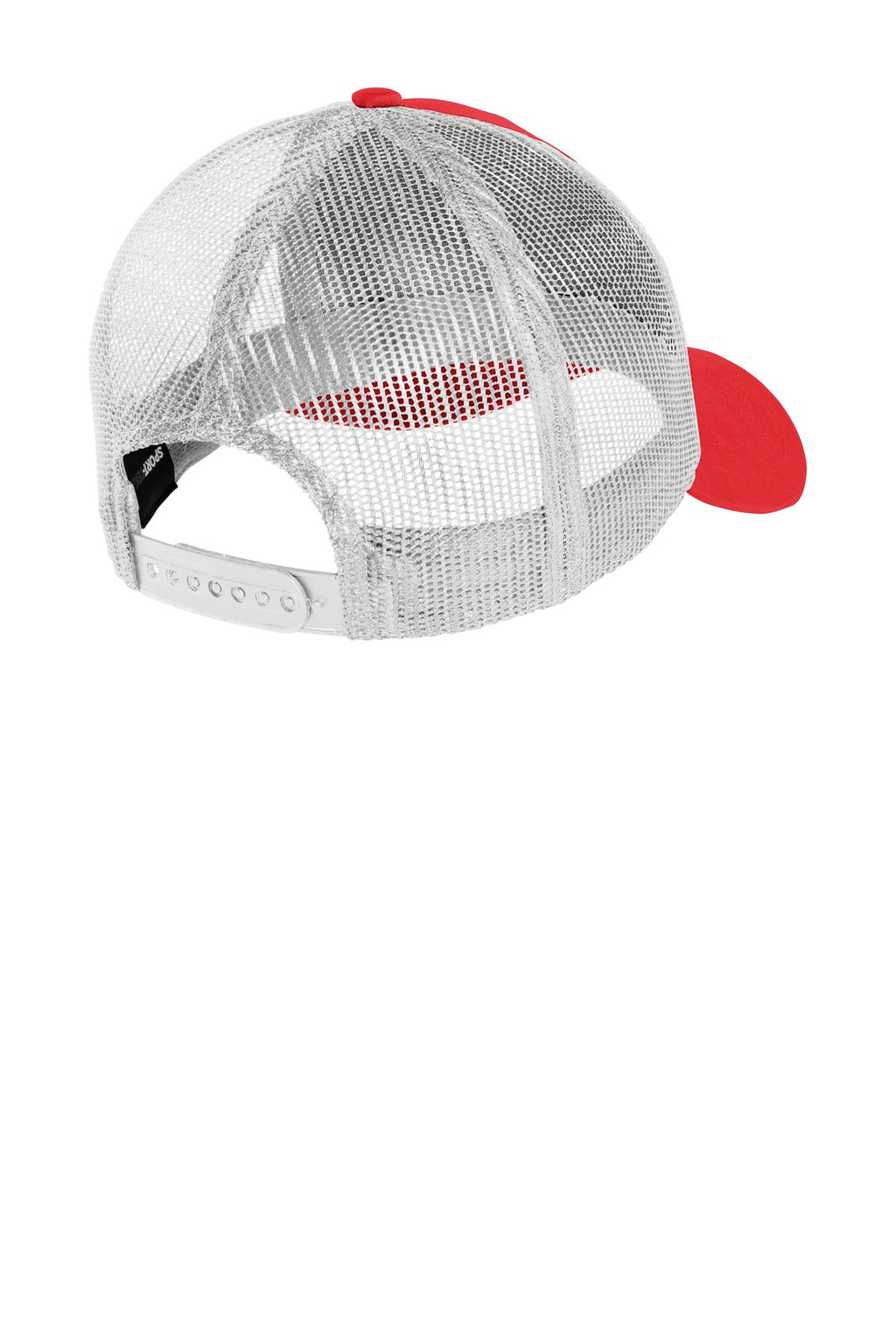 DISCONTINUED Sport-Tek PosiCharge Competitor Mesh Back Cap. STC36 - True Red/ White - back