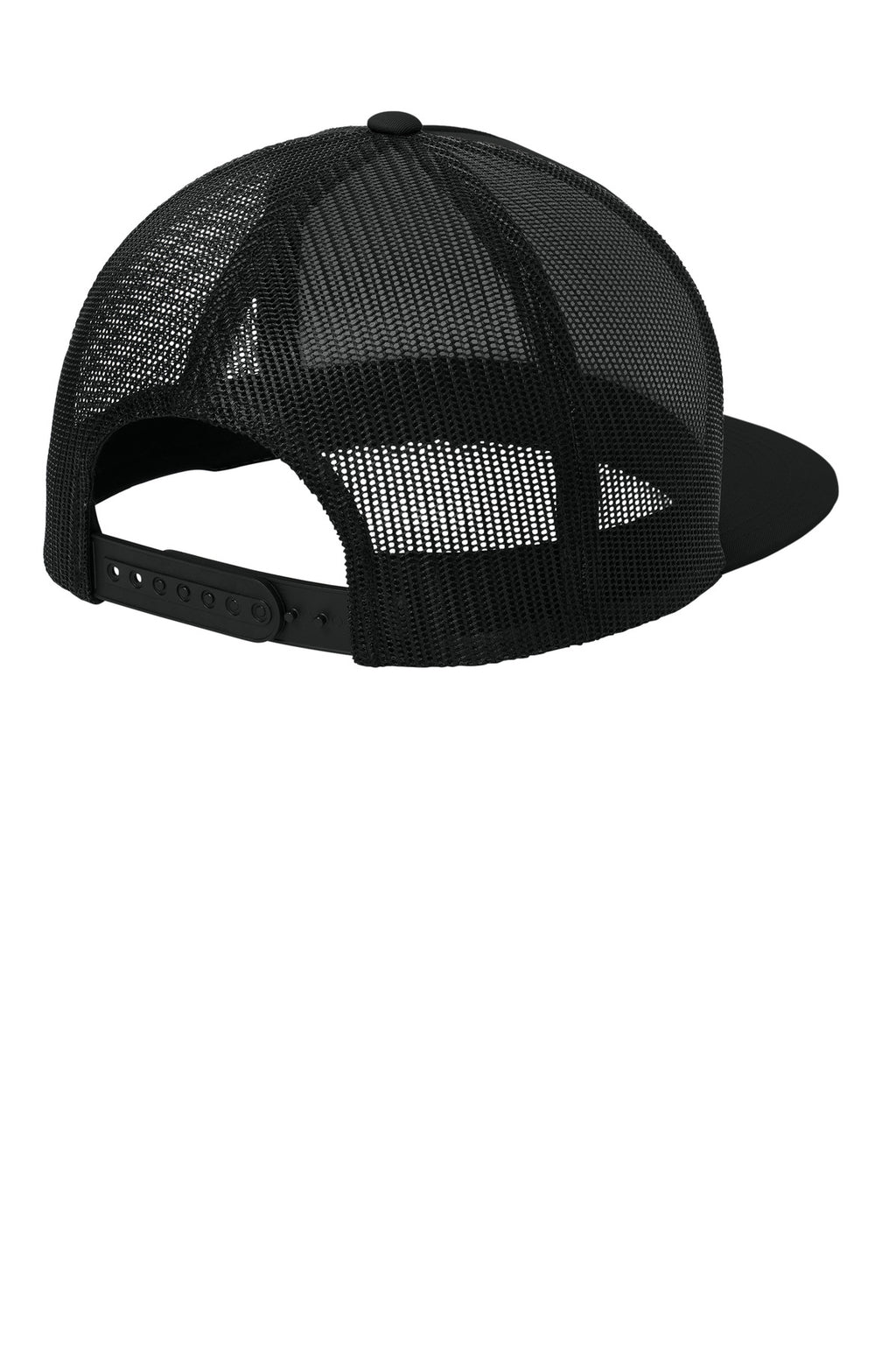 Sport-Tek YP Classics 5-Panel Classic Trucker Mesh Back Cap. STC38 - Black/ Black - back