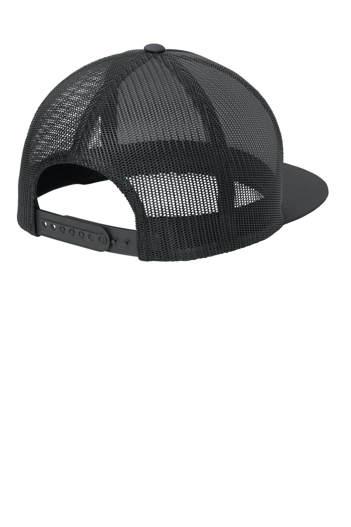 Sport-Tek YP Classics 5-Panel Classic Trucker Mesh Back Cap. STC38 - Graphite/ Graphite - back