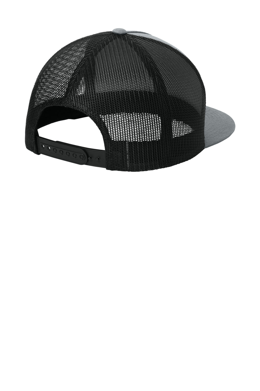 Sport-Tek YP Classics 5-Panel Classic Trucker Mesh Back Cap. STC38 - Heather Grey/ Black - back