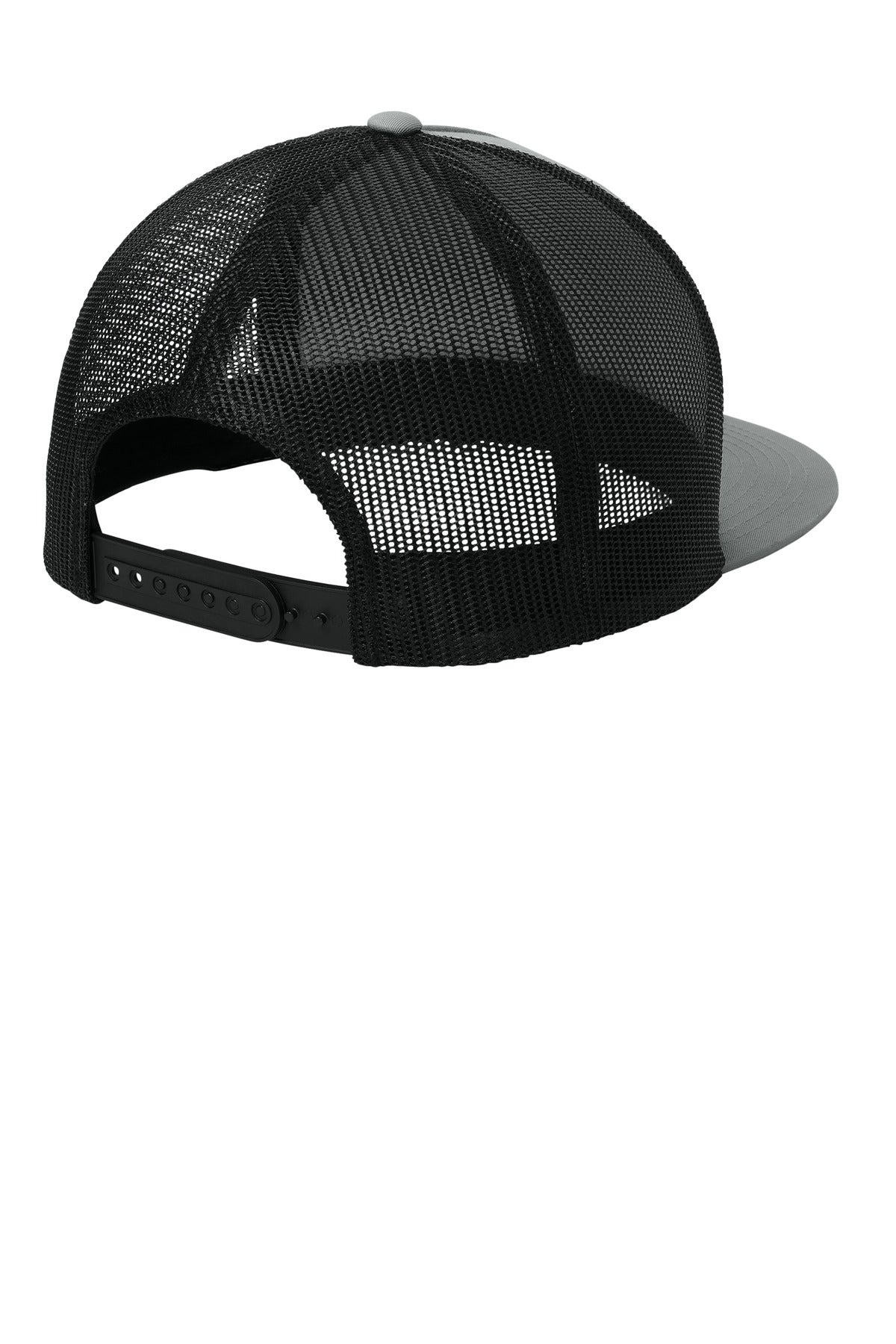 Sport-Tek YP Classics 5-Panel Classic Trucker Mesh Back Cap. STC38 - Silver/ Black - back